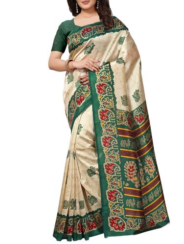 Conversational printed saree with blouse - 15434637 - Very Small Image - 1