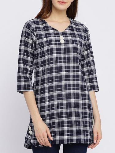 straight checkered kurti - 15434783 - Very Small Image - 1