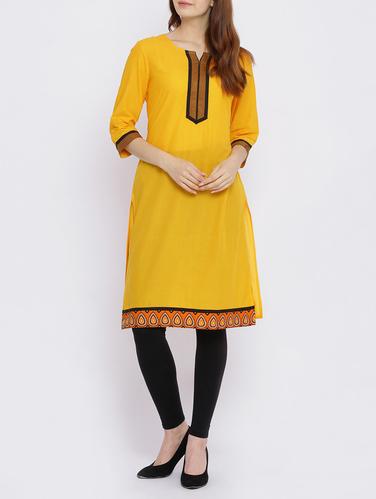 straight patch lace kurta - 15434787 - Very Small Image - 1