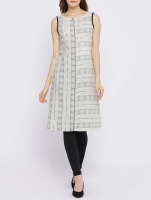 a-line printed kurta - 15434793 - Standard Image - 1