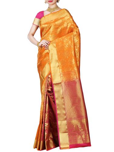 floral motif zari kanjivaram saree with blouse - 15434966 - Very Small Image - 1