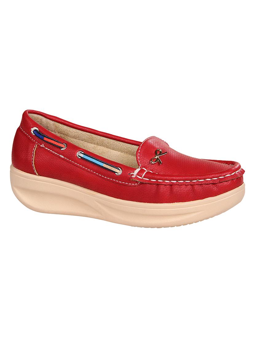 red slip on loafers - 15435162 - Zoom Image - 1