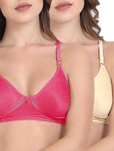 set of 2 lace detail solid bra - 15435208 - Very Small Image - 1