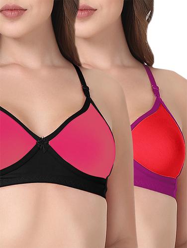 set of 2 multicolored solid bra - 15435234 - Very Small Image - 1