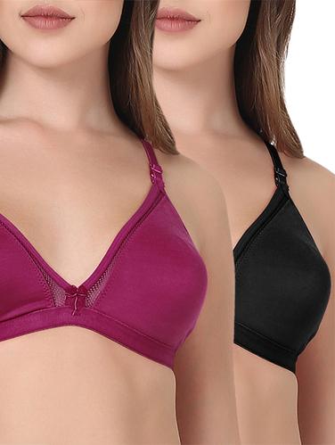 Set of 2 lace insert detail bra - 15435366 - Very Small Image - 1