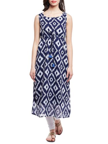 Indigo flared kurta - 15435454 - Very Small Image - 1