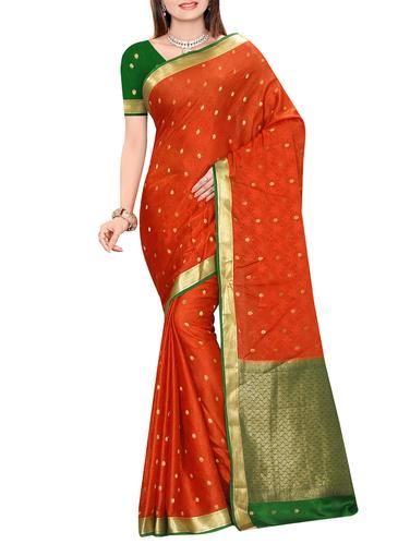gold zari motif mysore silk saree with blouse - 15435530 - Very Small Image - 1