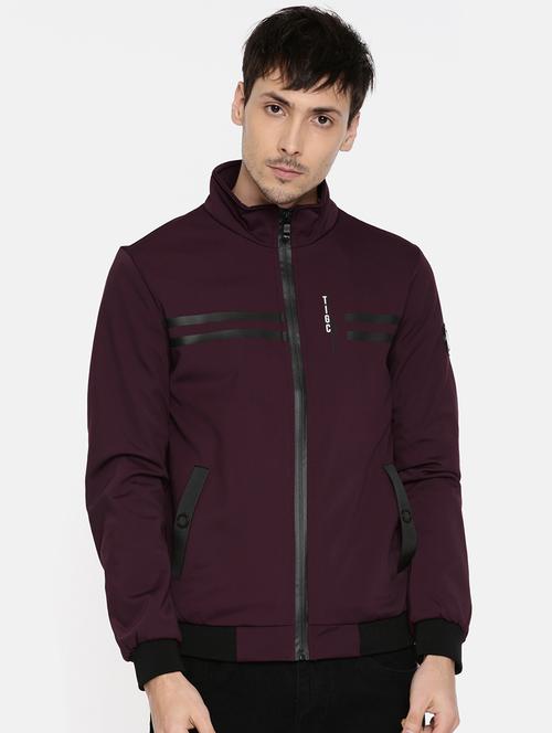 maroon polyester casual jacket - 15435939 - Very Small Image - 1