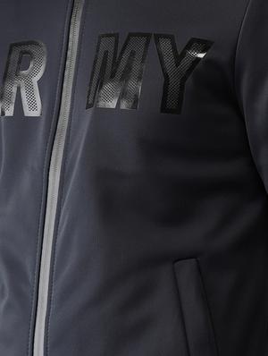 navy blue polyester casual jacket - 15435954 - Standard Image - 4