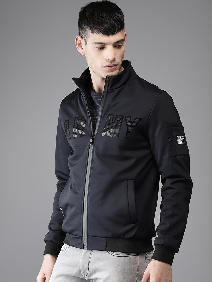 navy blue polyester casual jacket - 15435954 - Zoom Image - 2