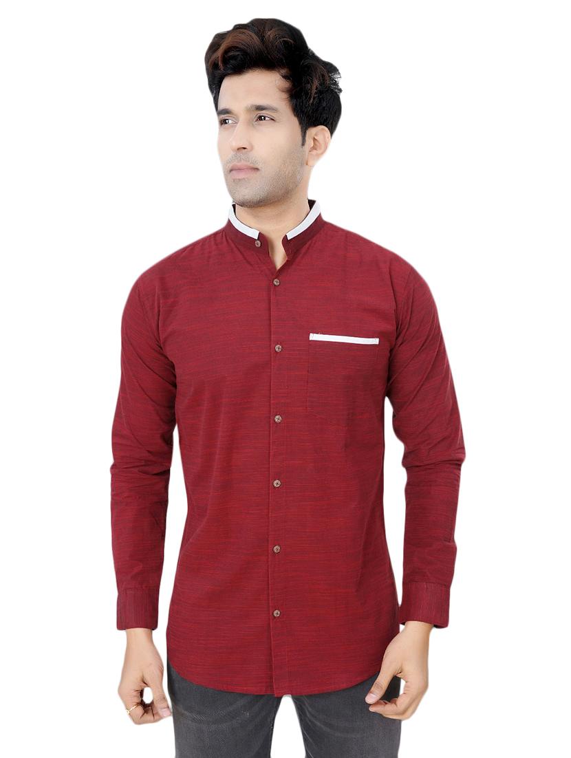 red cotton casual shirt - 15436182 - Zoom Image - 1