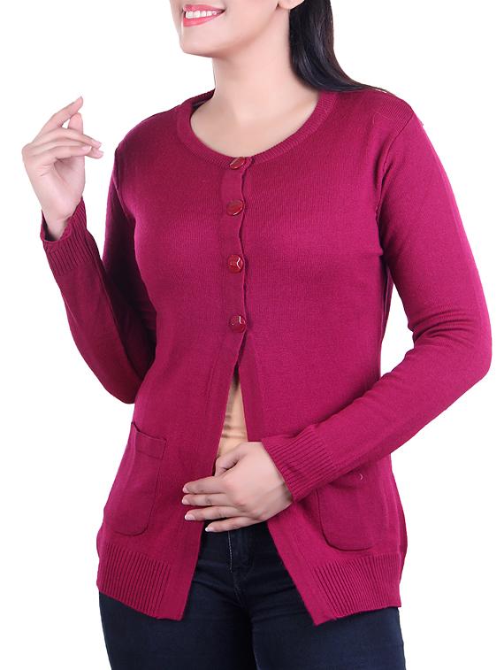 ribbed knit pocket patch cardigan - 15436216 - Zoom Image - 1