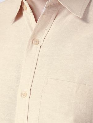 beige khadi cotton formal shirt - 15436248 - Standard Image - 4
