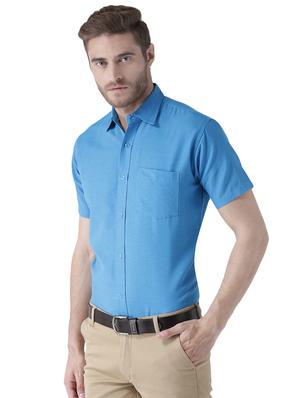 blue cotton formal shirt - 15436249 - Standard Image - 2