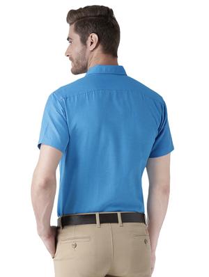 blue cotton formal shirt - 15436249 - Standard Image - 3
