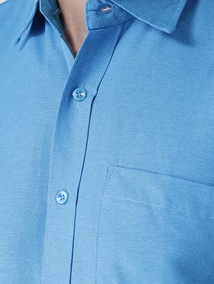blue cotton formal shirt - 15436249 - Standard Image - 4