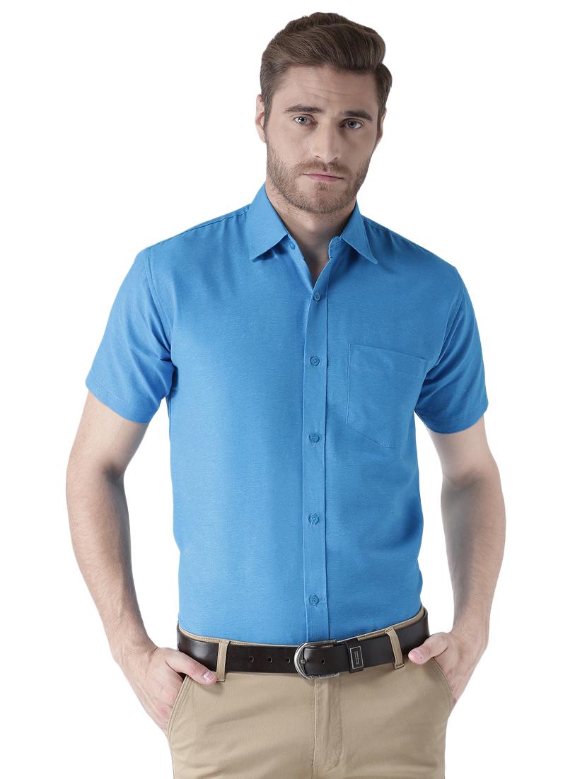 blue cotton formal shirt - 15436249 - Zoom Image - 1