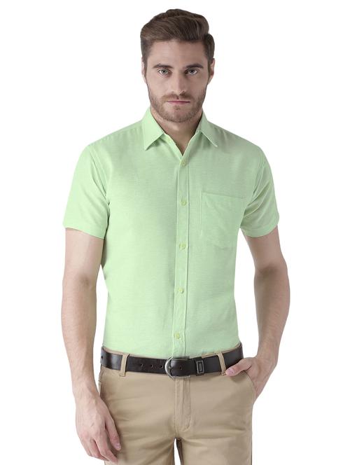 green cotton formal shirt - 15436253 - Standard Image - 1