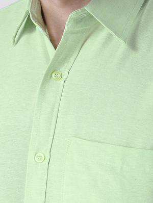 green cotton formal shirt - 15436253 - Standard Image - 4
