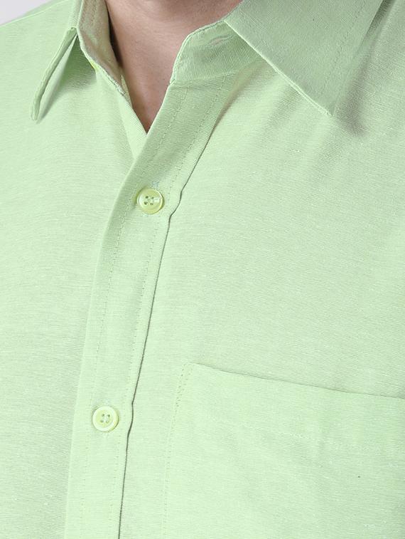 green cotton formal shirt - 15436253 - Zoom Image - 4