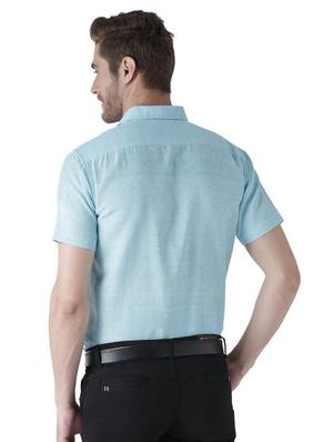 light blue cotton formal shirt - 15436254 - Standard Image - 3