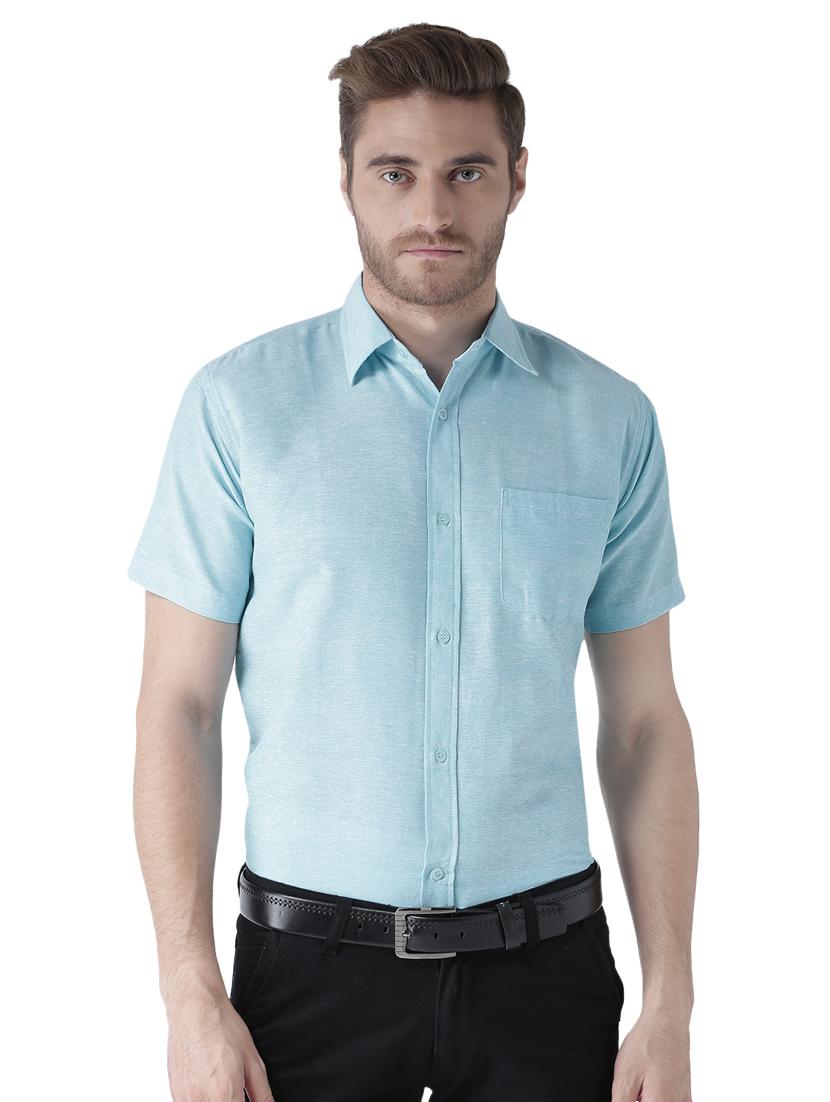 light blue cotton formal shirt - 15436254 - Zoom Image - 1
