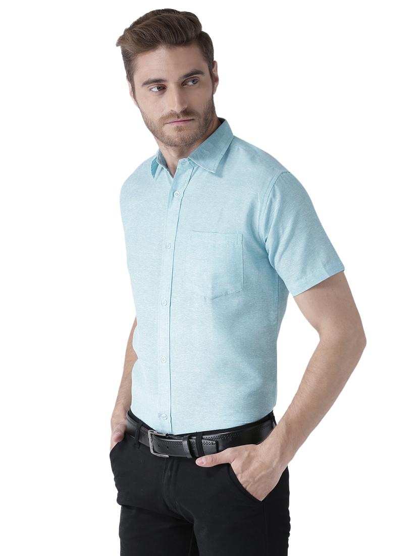 light blue cotton formal shirt - 15436254 - Zoom Image - 2