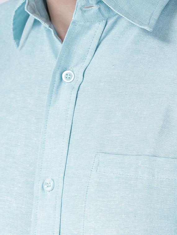light blue cotton formal shirt - 15436254 - Zoom Image - 4