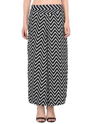 chevron flared palazzo - 15436288 - Standard Image - 1