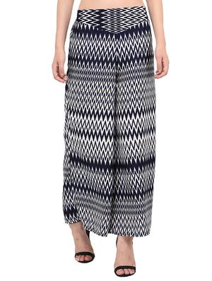 chevron flared palazzo - 15436289 - Standard Image - 1