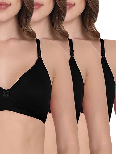 Set of 3 solid non-padded bras - 15436307 - Very Small Image - 1