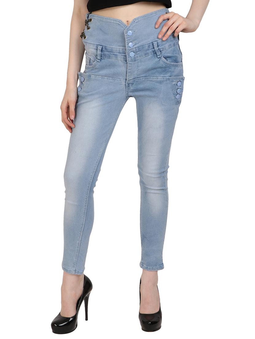 stone wash high rise jeans - 15436549 - Zoom Image - 1