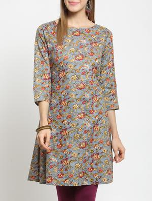 a-line printed kurta - 15436749 - Standard Image - 1