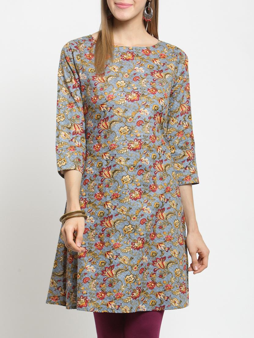 a-line printed kurta - 15436749 - Zoom Image - 1