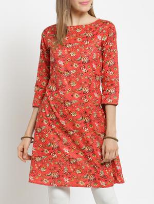 a-line printed kurta - 15436750 - Standard Image - 1