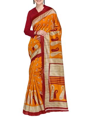 Paisley Printed saree with blouse - 15437030 - Standard Image - 1
