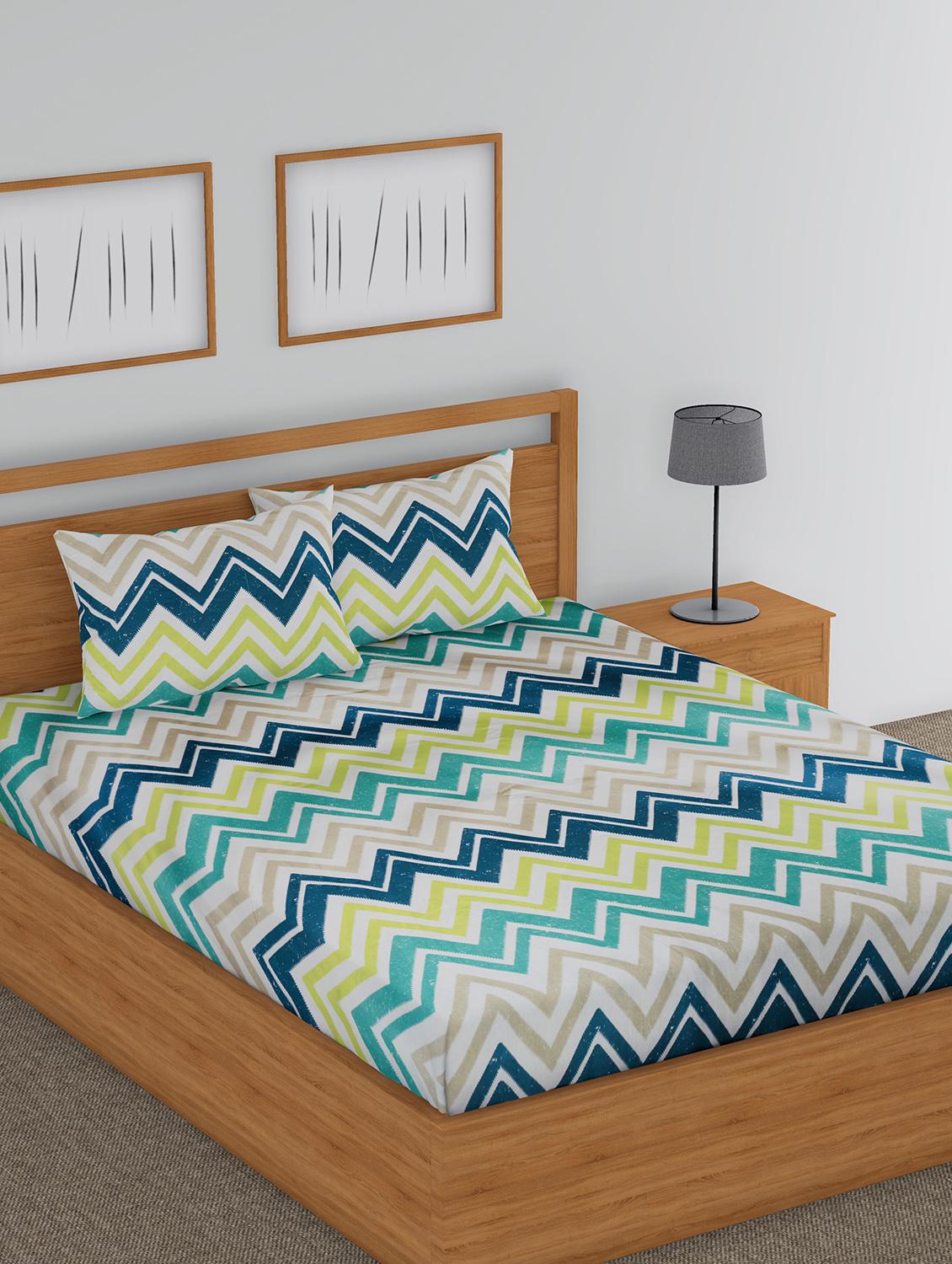 Cotton Double Bedsheet 2 Pillow Covers - 15437865 - Zoom Image - 1