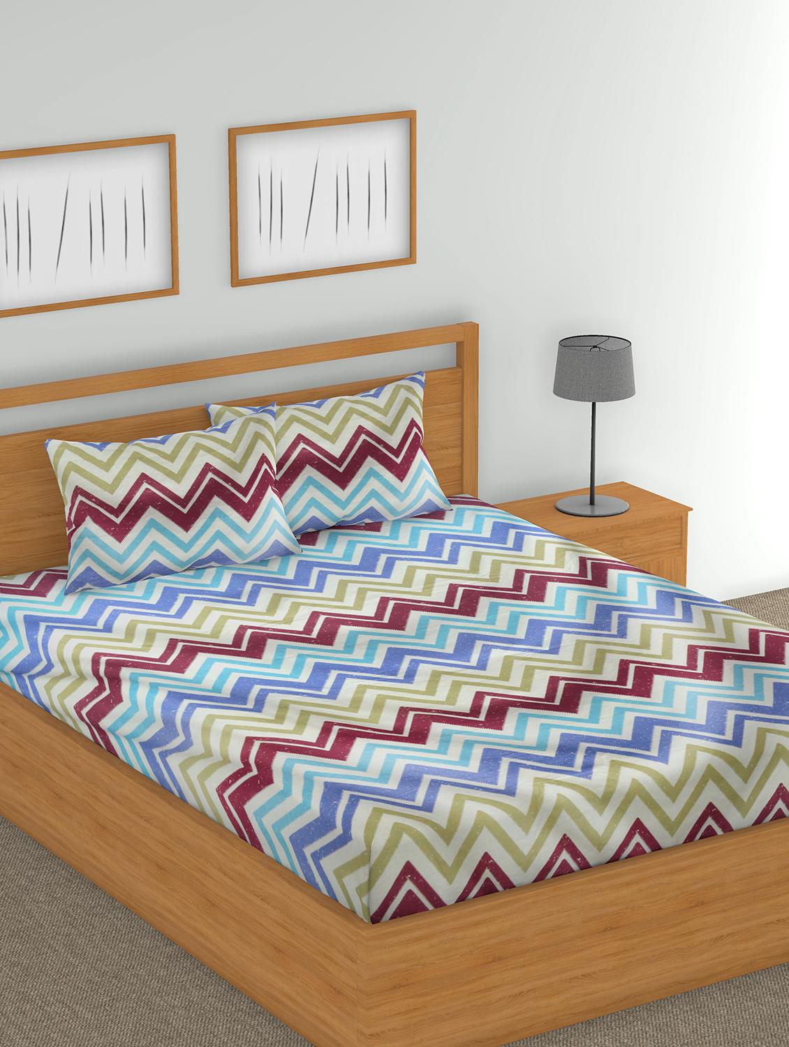 Cotton Double Bedsheet 2 Pillow Covers - 15437867 - Zoom Image - 1