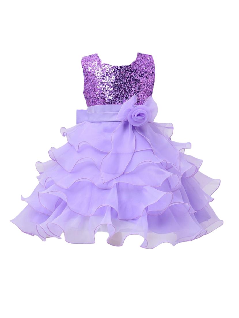 purple polyester frock - 15437937 - Zoom Image - 1