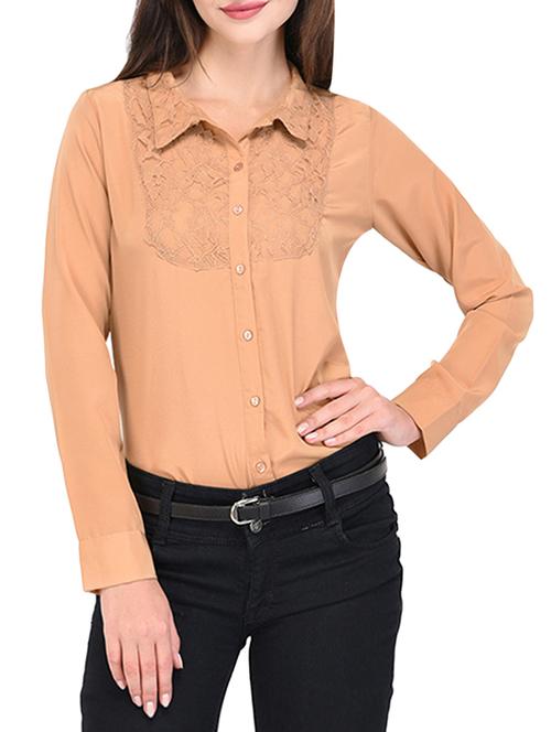 floral lace long sleeved shirt - 15438041 - Standard Image - 1