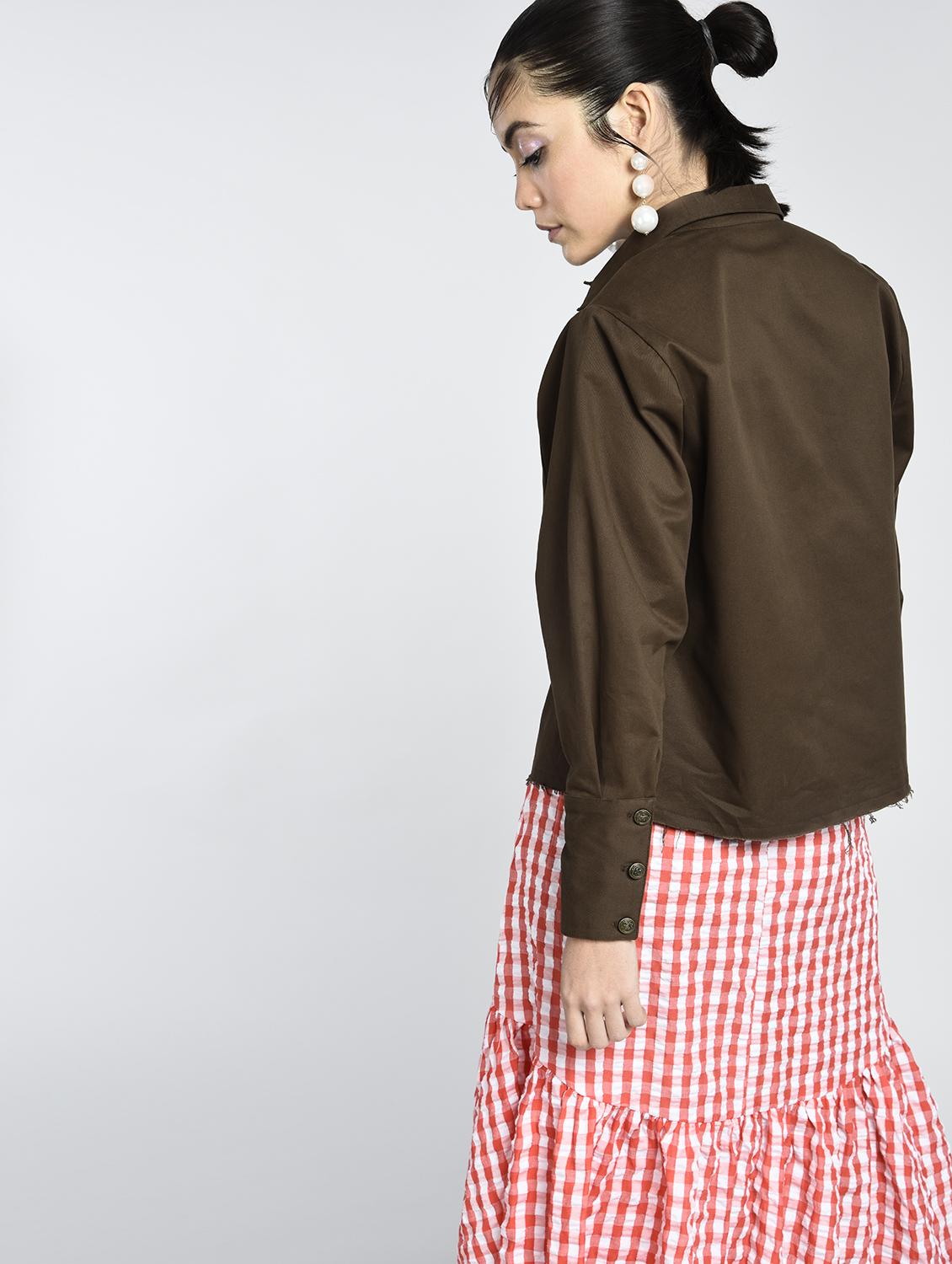 floral applique boxy fit shirt - 15438217 - Zoom Image - 3