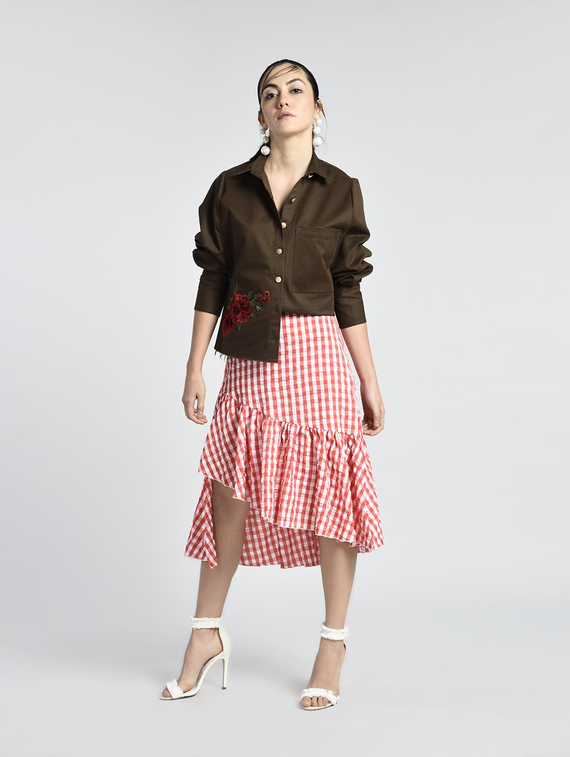 floral applique boxy fit shirt - 15438217 - Zoom Image - 4