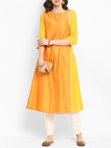 Mustard kurta with pant set - 15438248 - Very Small Image - 1