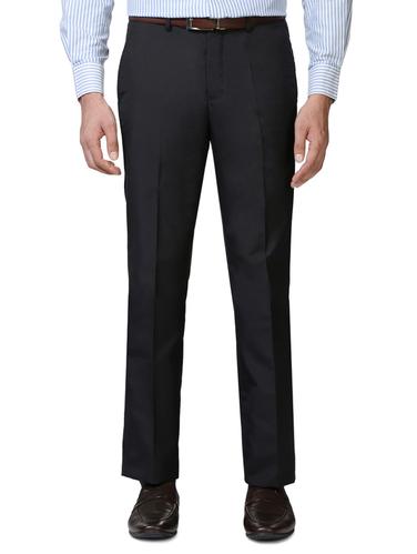 black polyester blend flat front formal trouser - 15438400 - Very Small Image - 1