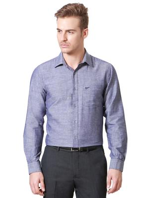 blue cotton blend formal shirt - 15438434 - Standard Image - 1