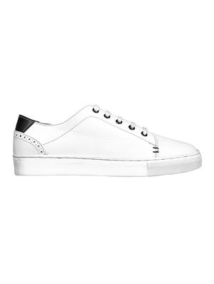 white leatherette lace up sneakers - 15438490 - Standard Image - 2