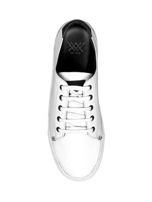 white leatherette lace up sneakers - 15438490 - Standard Image - 4
