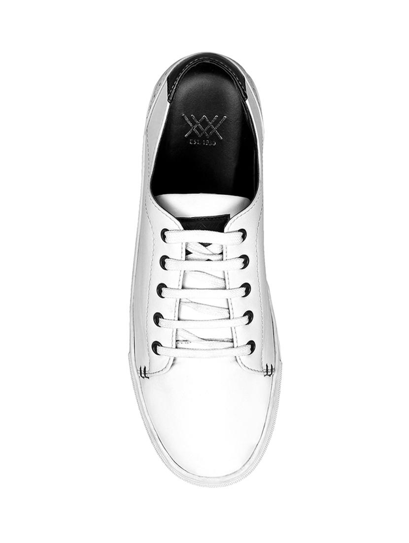white leatherette lace up sneakers - 15438490 - Zoom Image - 4