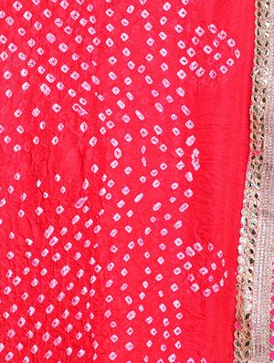 red art silk bandhani dupatta - 15438991 - Standard Image - 2