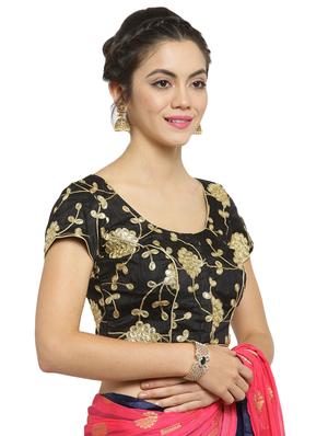 black silk embroidered blouse - 15440376 - Standard Image - 2